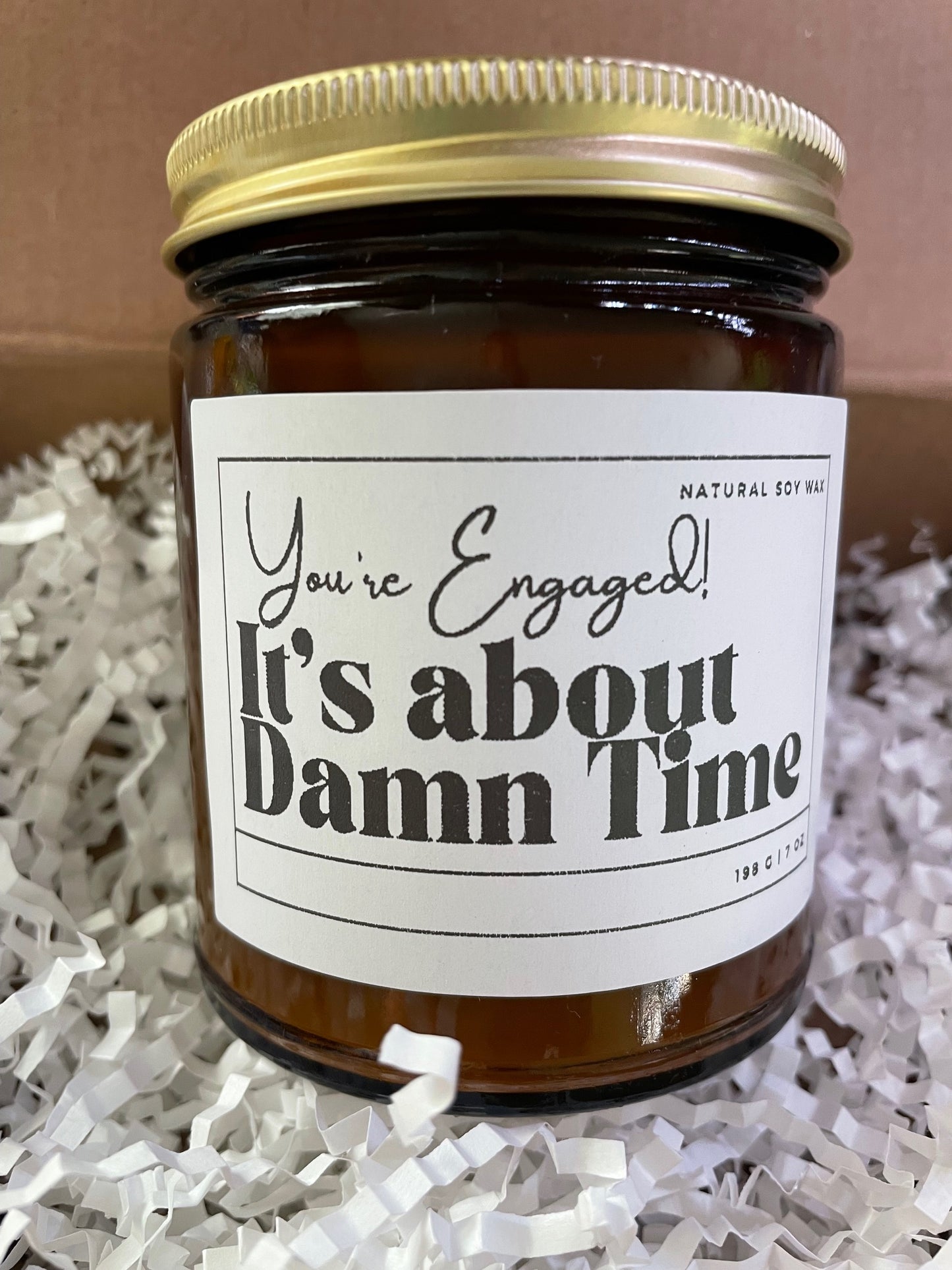 It's About Damn Time Candle, Personalized Engagement Gifts for her, Engagement Gifts, Best Friend Engagement Gifts, Engagement Party Gifts
