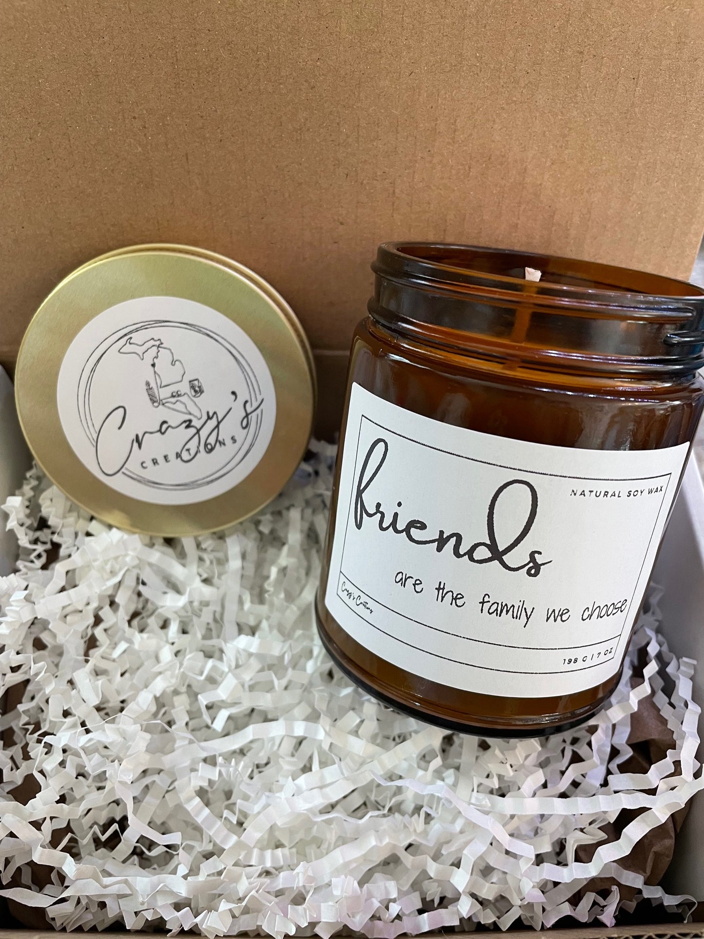 Friends are the Family we Choose Candle, Gift, Friendship Gifts, Hostess Gift, Gift for Friend, Friend Birthday Gift for Her, Soy Candle