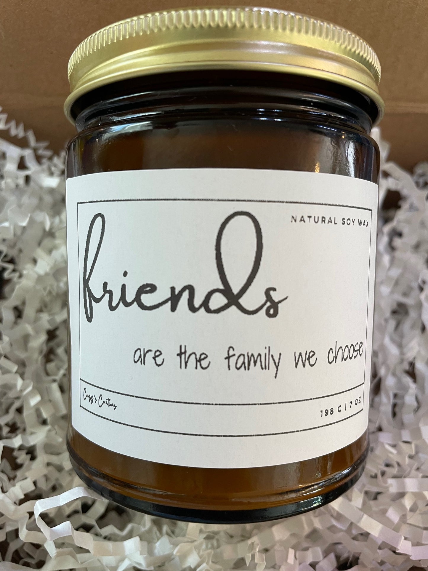 Friends are the Family we Choose Candle, Gift, Friendship Gifts, Hostess Gift, Gift for Friend, Friend Birthday Gift for Her, Soy Candle