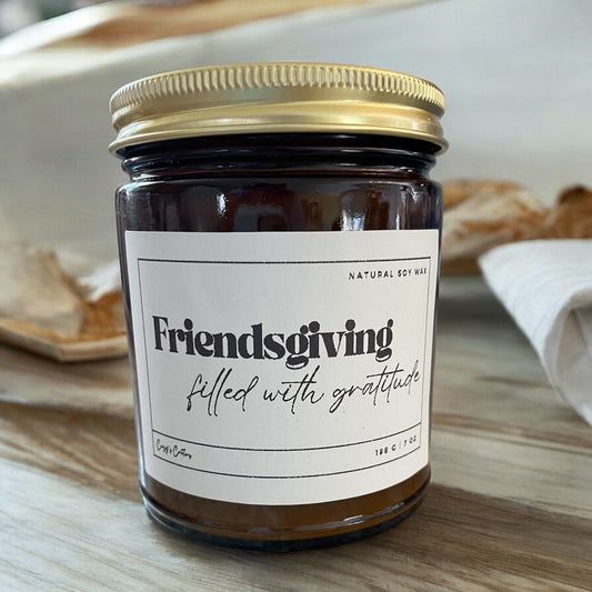 Friendsgiving Candles, Happy Friendsgiving Gifts, Friendsgiving Favors, Personalized Candles, Natural Soy Wax Candles, Friendsgiving