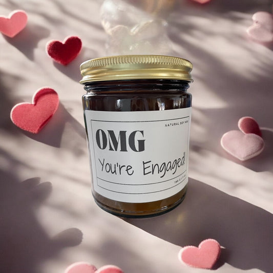 OMG, You're Engaged!, Engagement Gift, Bridal Shower Gift, Engagement Candle, Engagement Gifts for Couples, Gift for Bride, Soy Candle